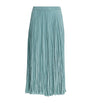 Blue Habotai Silk Pleated Sully Skirt