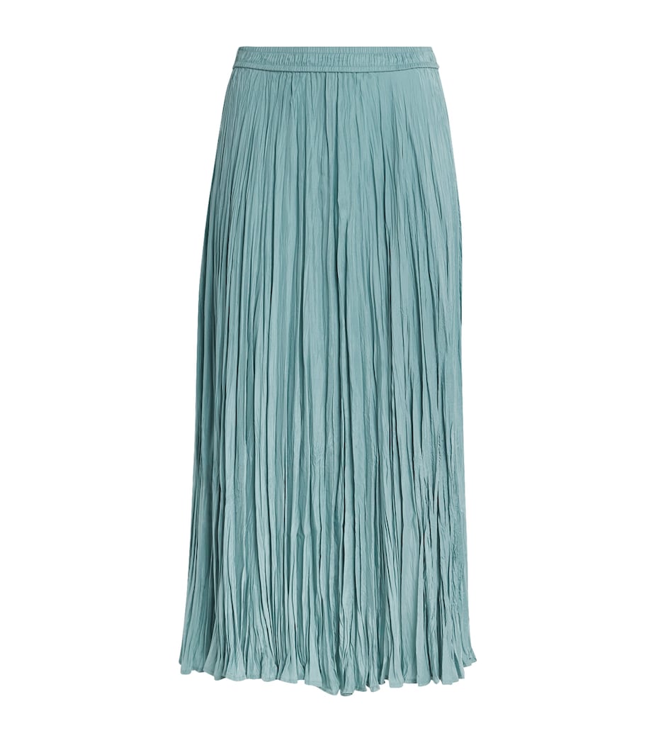 Blue Habotai Silk Pleated Sully Skirt