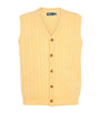 Yellow Wool-Cashmere Cable-Knit Sweater Vest