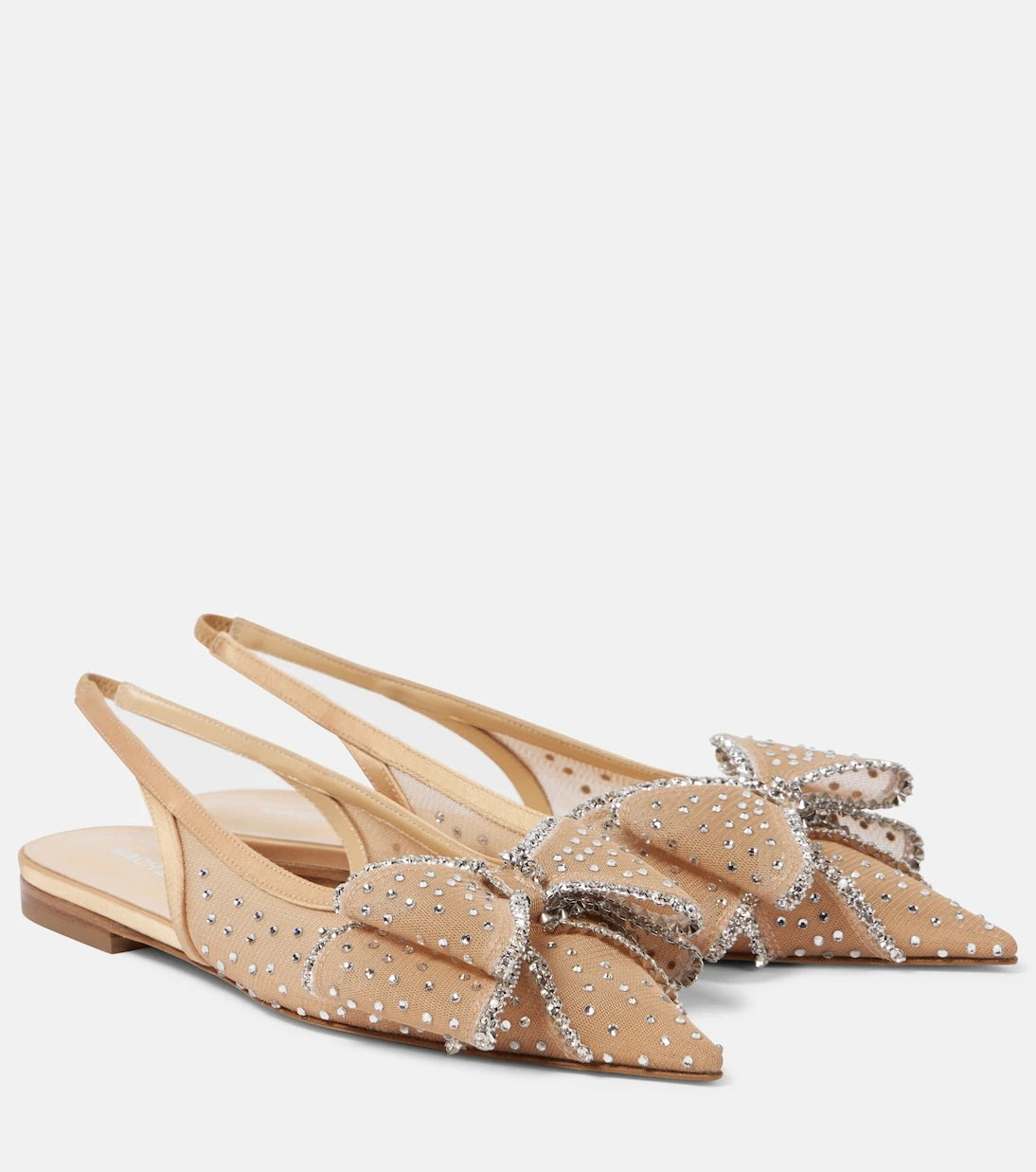 Mach & Mach - Le Cadeau embellished tulle slingback flats