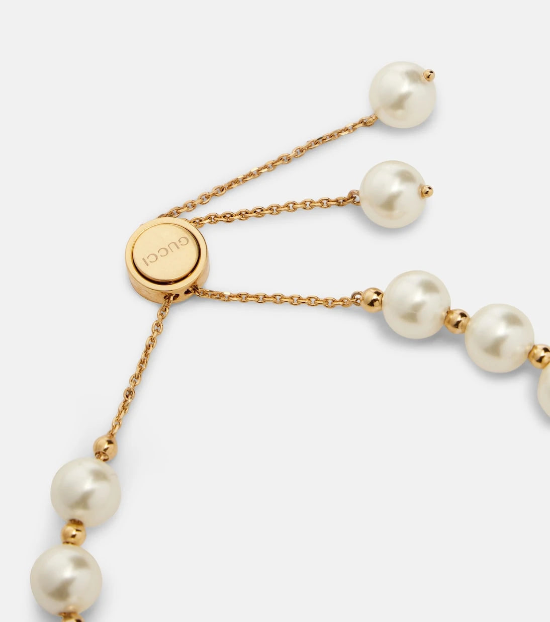 Gucci - Interlocking G faux pearl bracelet