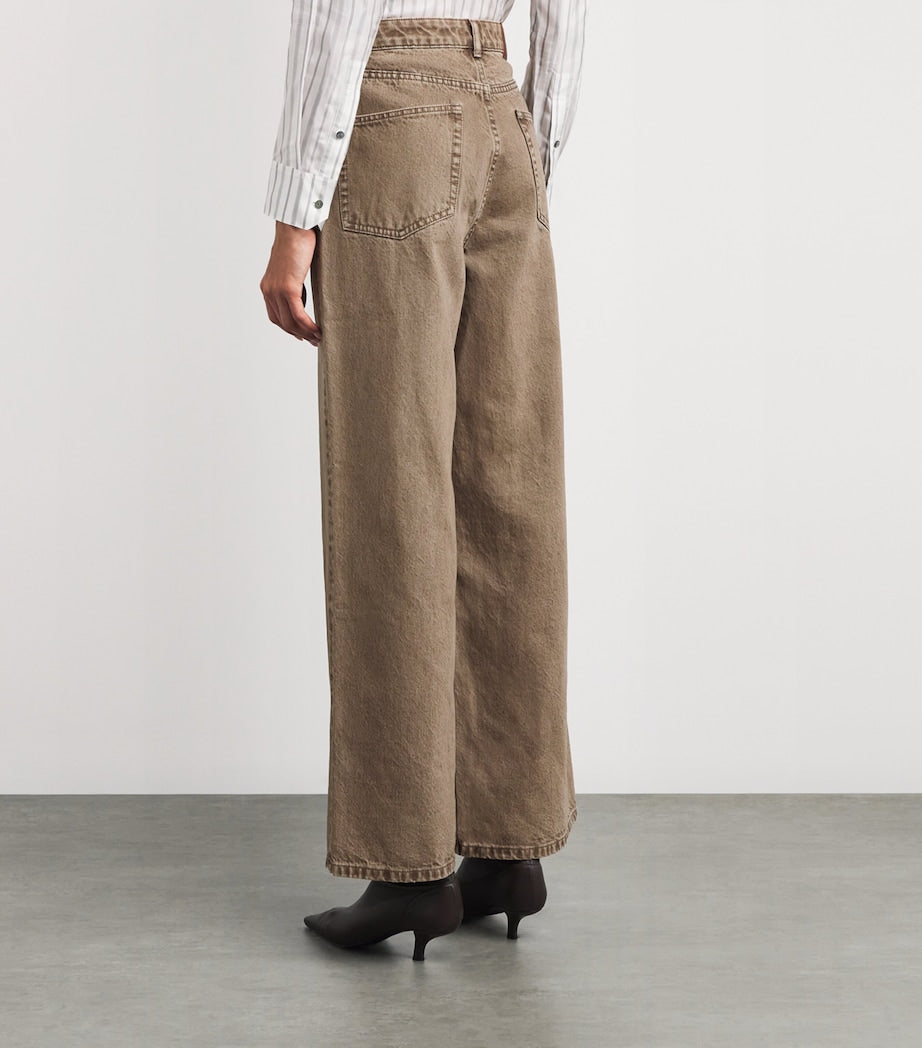 Stylein Brown Kayne Wide-Leg Jeans