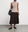 Róhe Brown Suede Midi Skirt