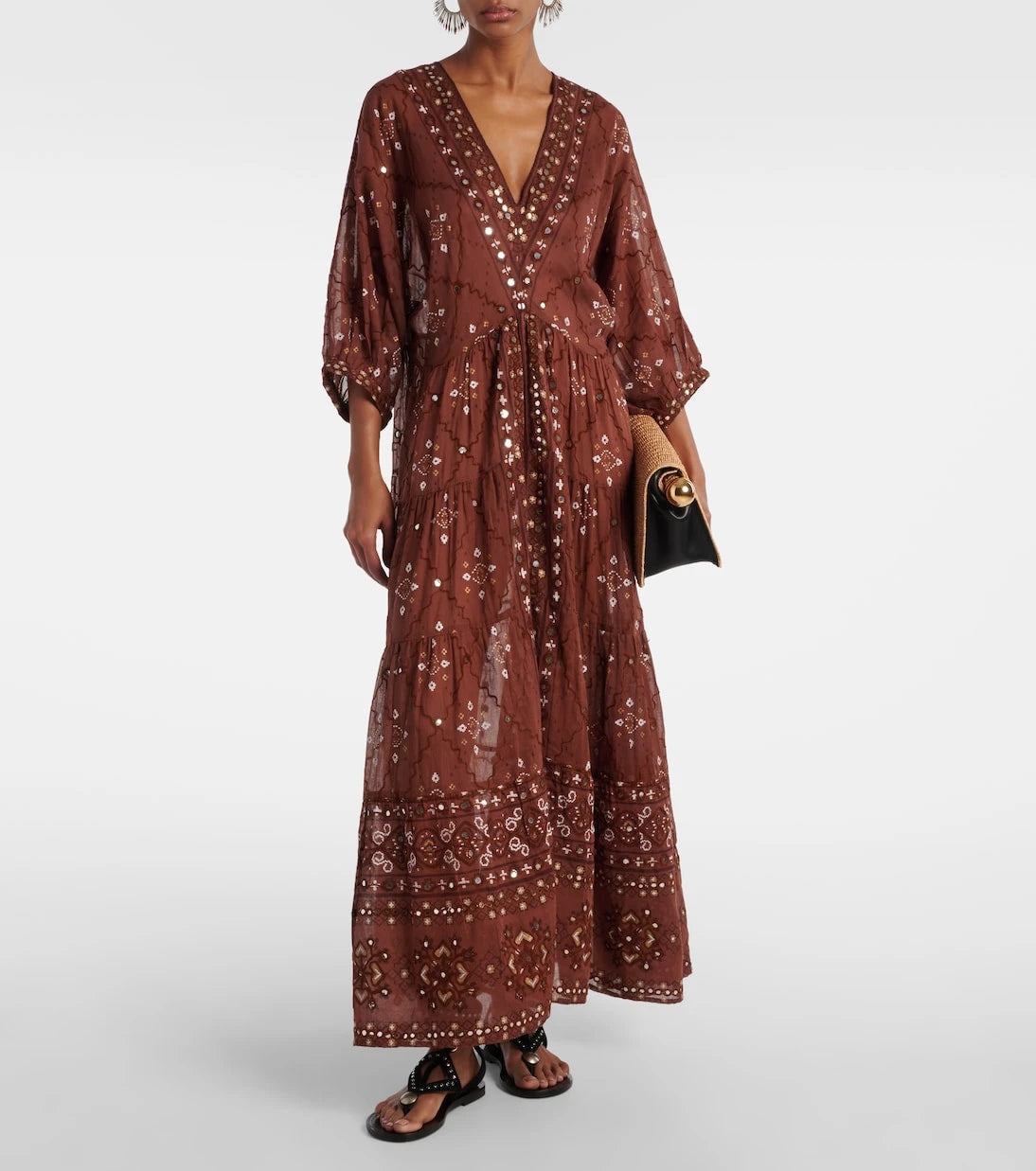 Juliet Dunn - Printed cotton maxi dress