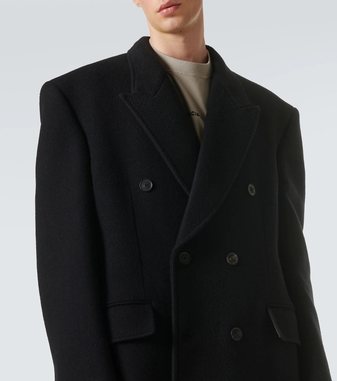 Balenciaga - Double-breasted cashmere and wool overcoat