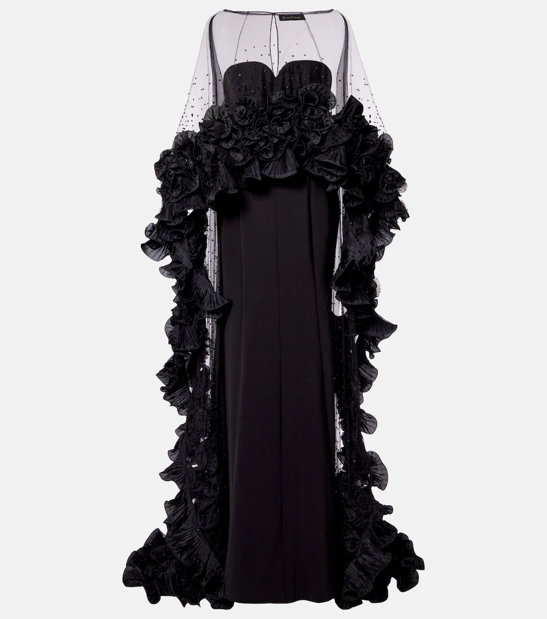 Jenny Packham - Ruffled caped gown