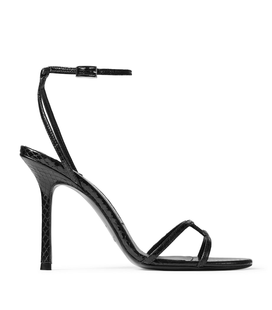 Jimmy Choo Black 1998 Leo 100 Leather Heeled Sandals