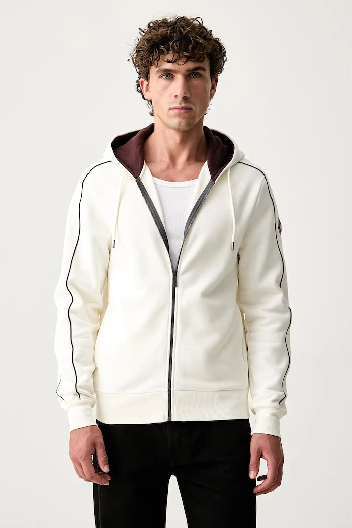 Colmar fermuarlı kapüşonlu erkek pamuklu sweatshirt