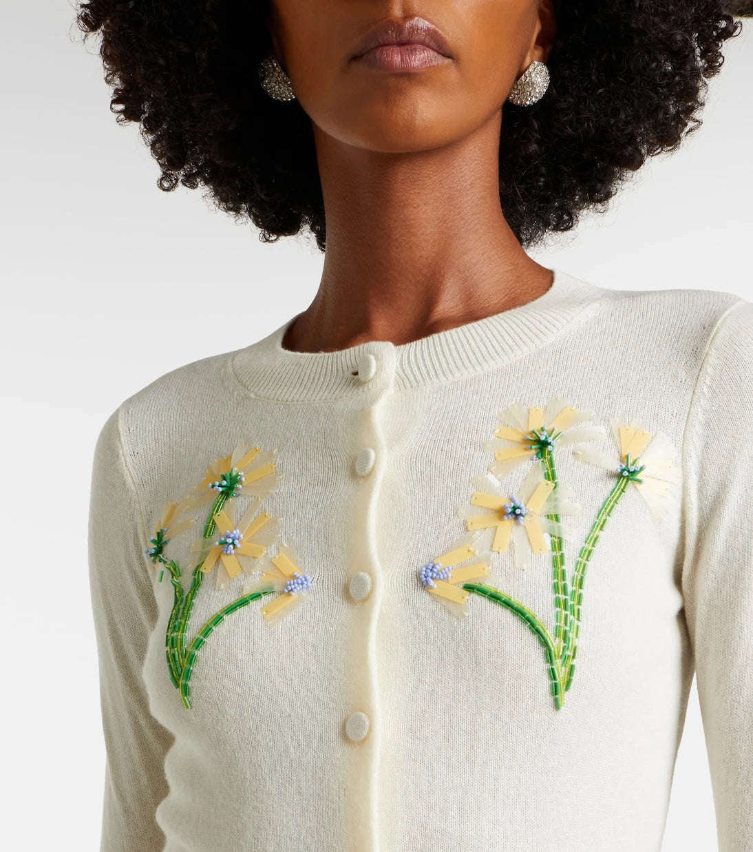 Leo Lin - Claire embellished wool and cashmere cardigan