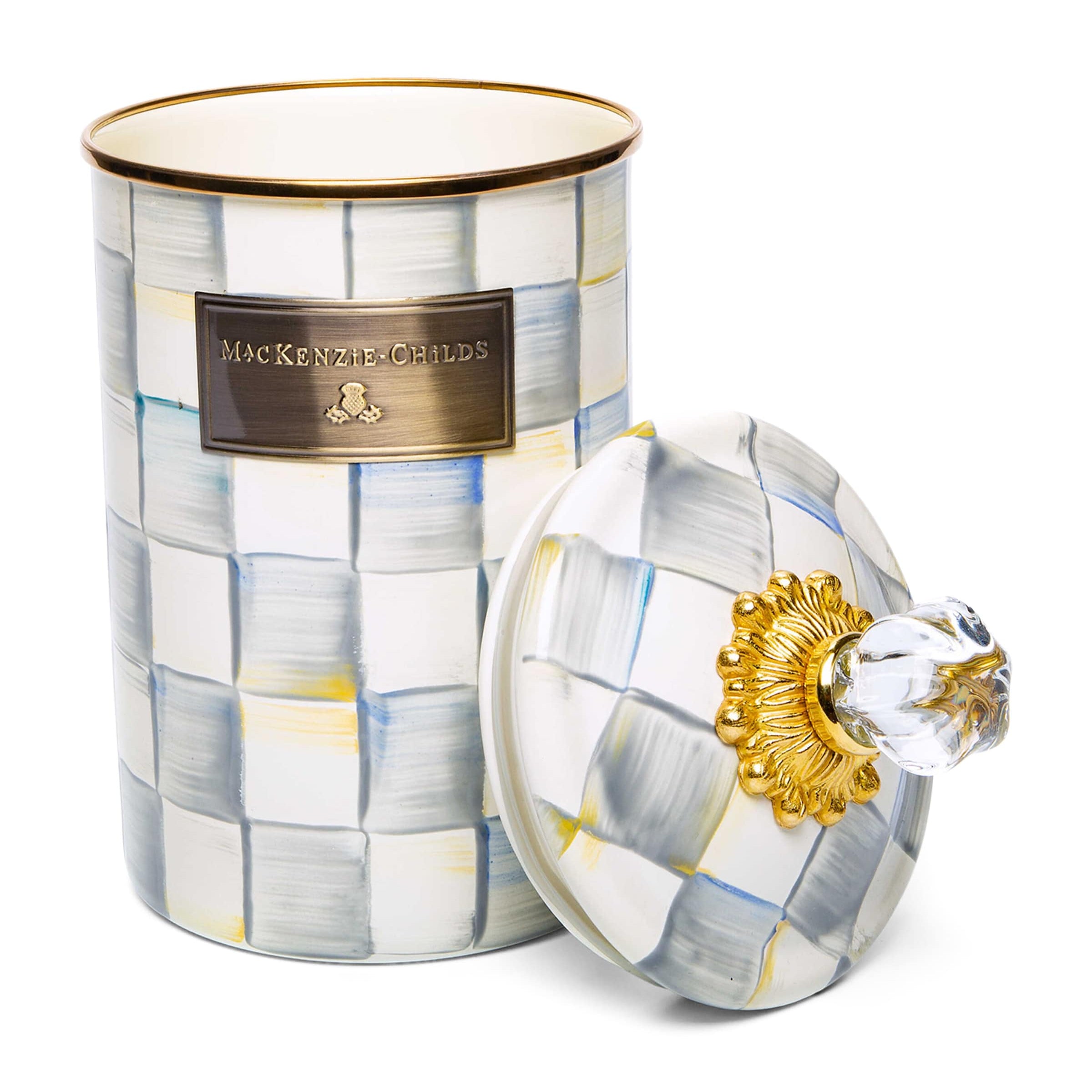 Large Sterling Check Canister (25cm)