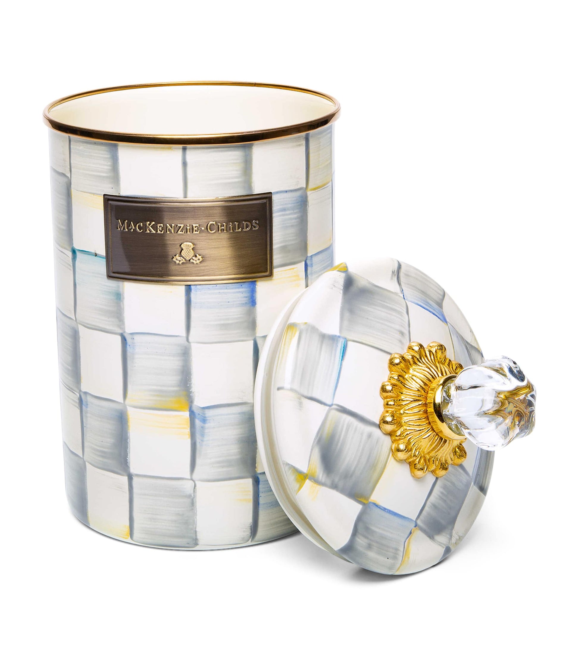 Large Sterling Check Canister (25cm)