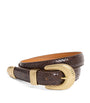 Sandro Paris Brown Leather Python-Effect Belt