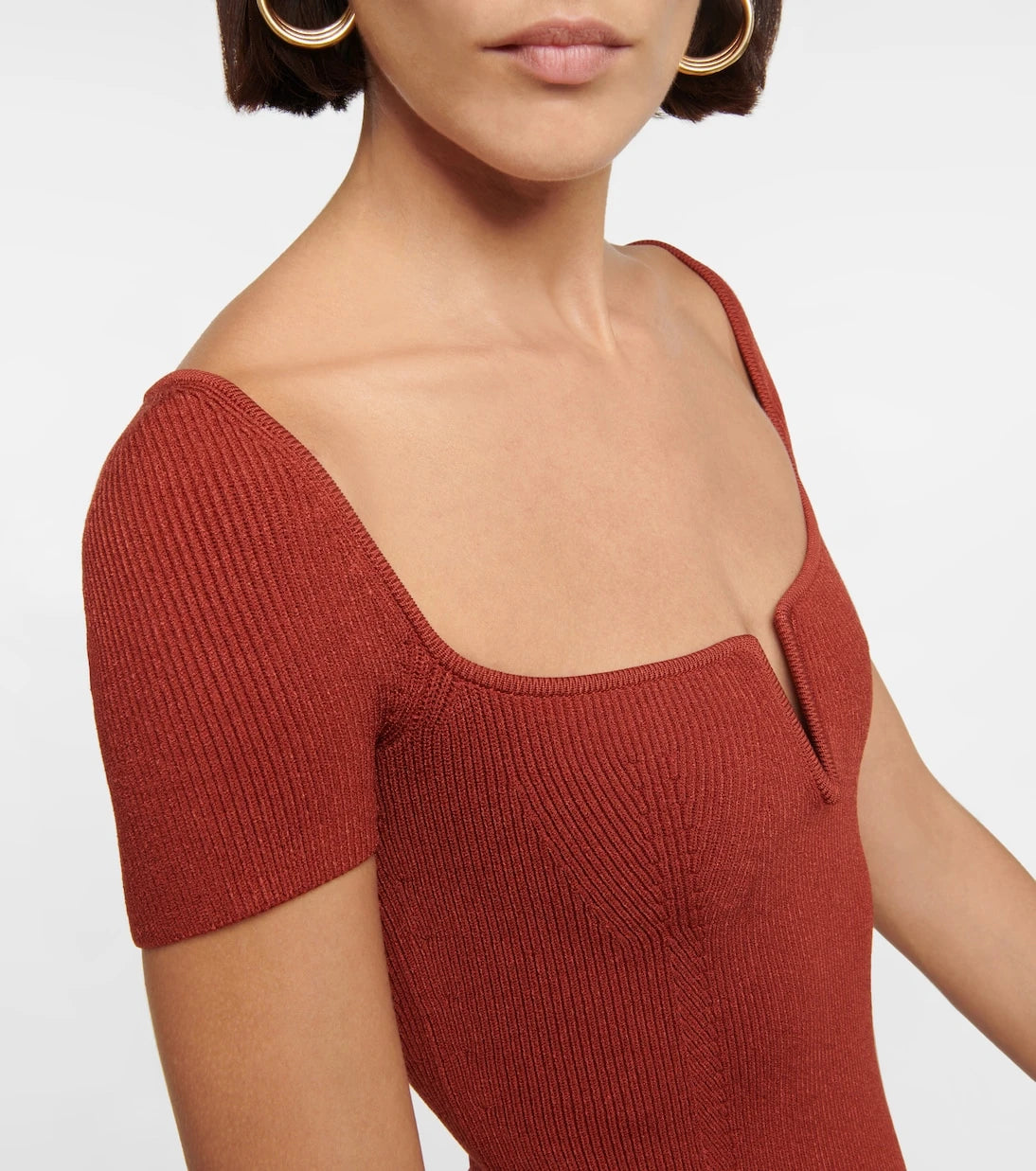 Galvan - Freya ribbed-knit midi dress