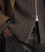 Brown Cashmere Geoff Zip-Up Jacket