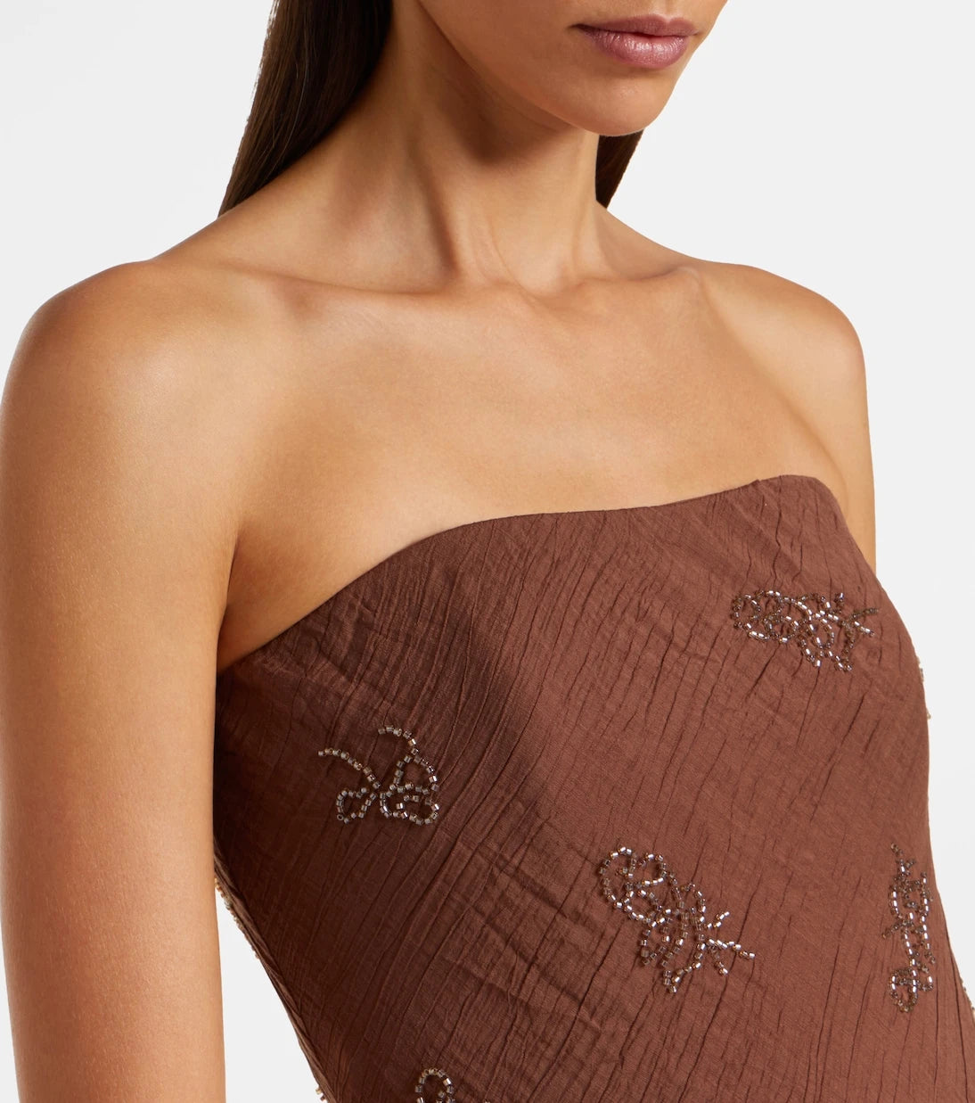 Staud - Cassie beaded organza maxi dress