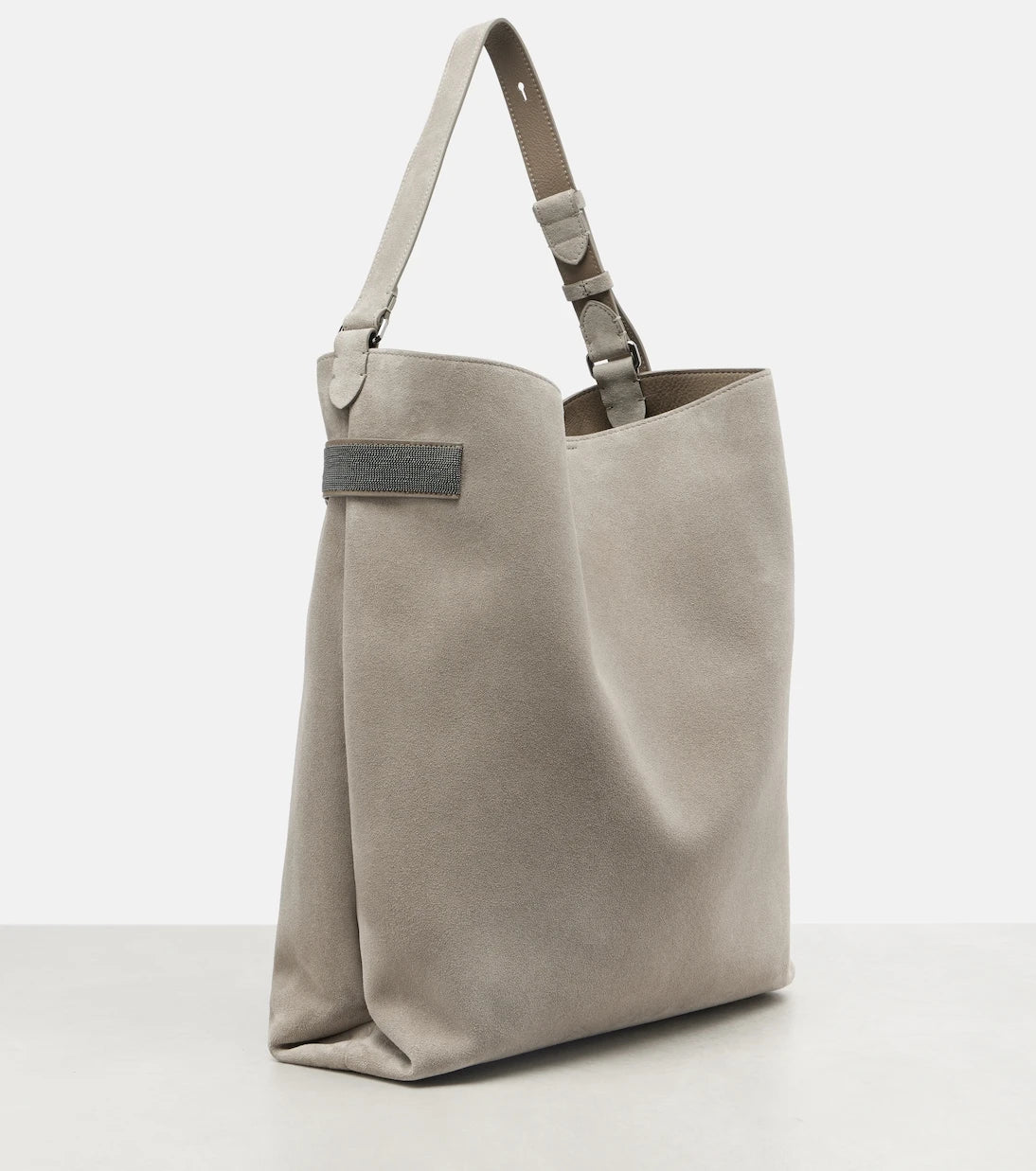 Brunello Cucinelli - Essence Monili Large suede tote bag
