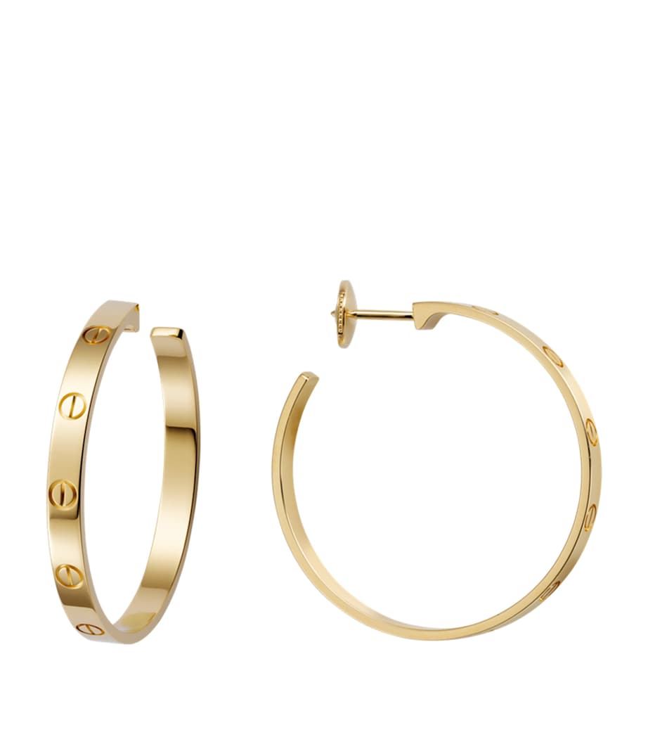 Yellow Gold LOVE Hoop Earrings
