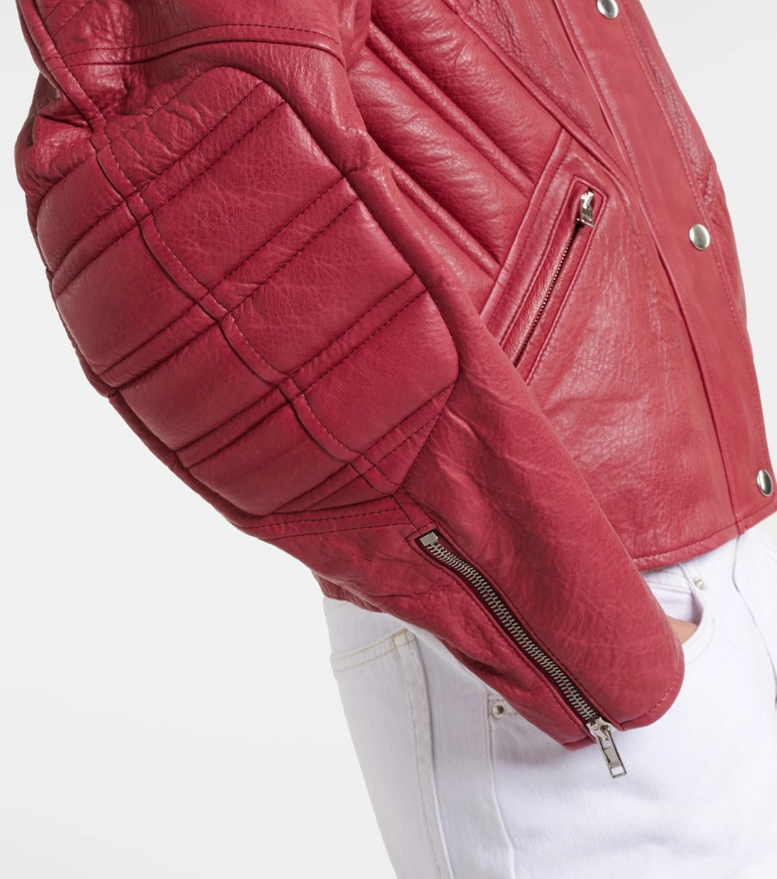 Isabel Marant - Padded paneled leather biker jacket