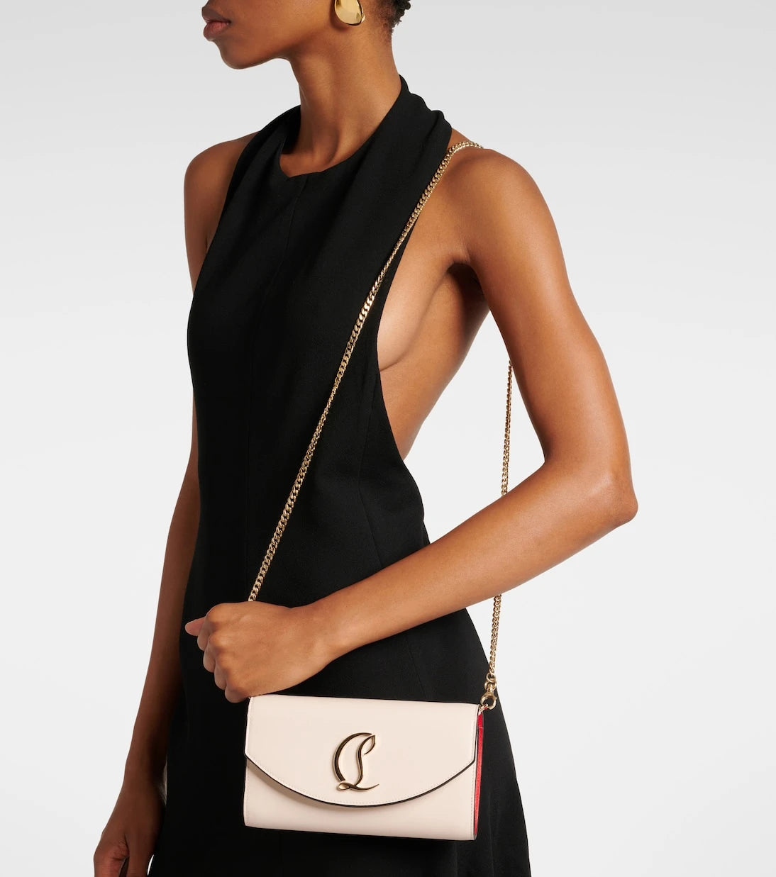 Christian Louboutin - Loubi54 leather clutch with chain