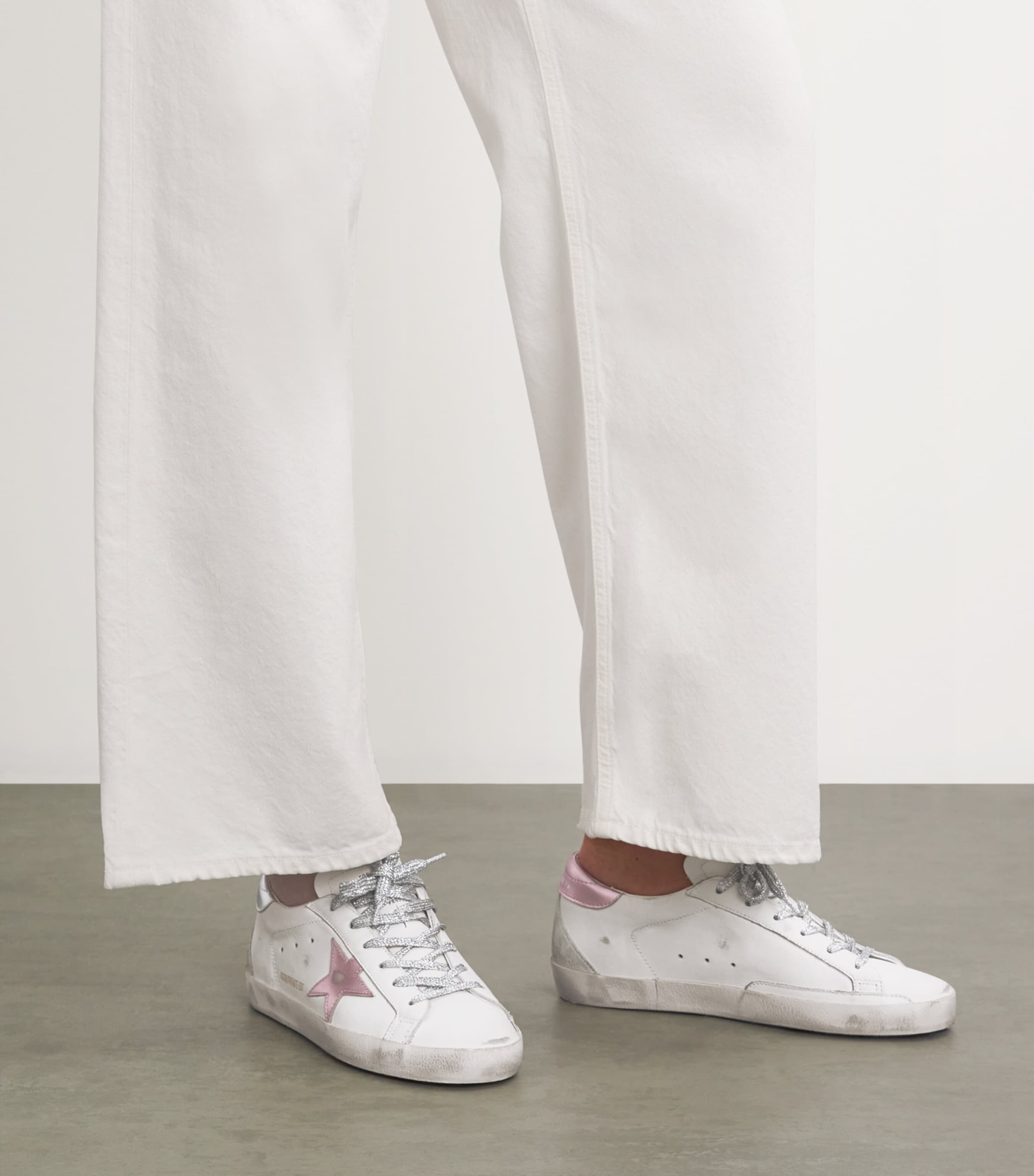 Golden Goose White Leather Exclusive Super-Star Sneakers