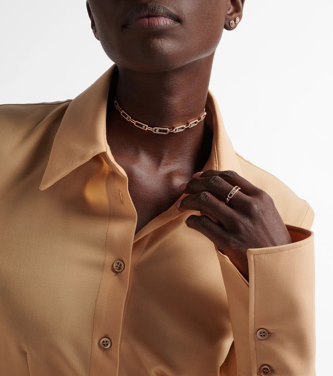 Messika - Move Link 18kt rose gold choker with diamonds