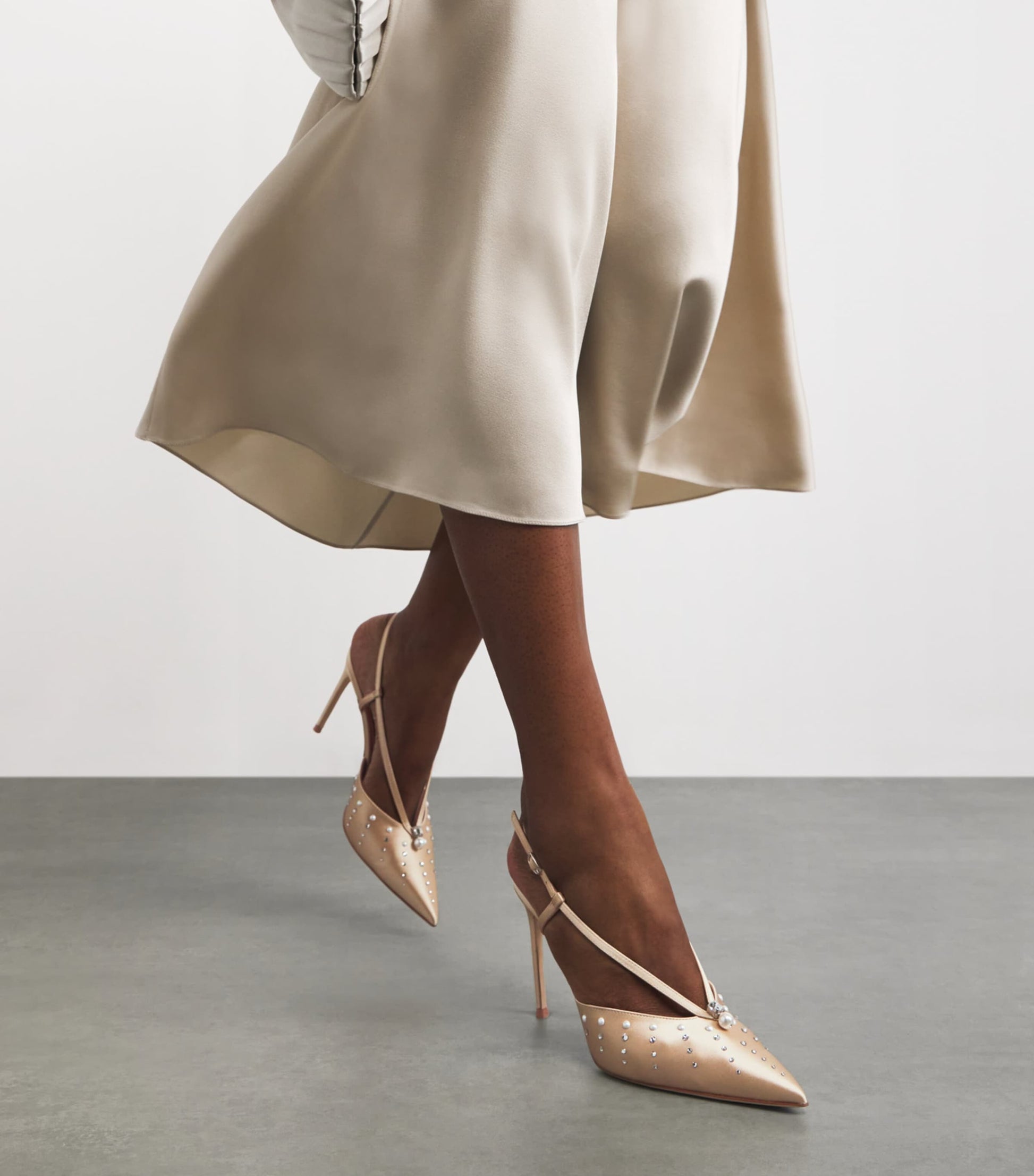 Satin Moore Slingback Pumps 90