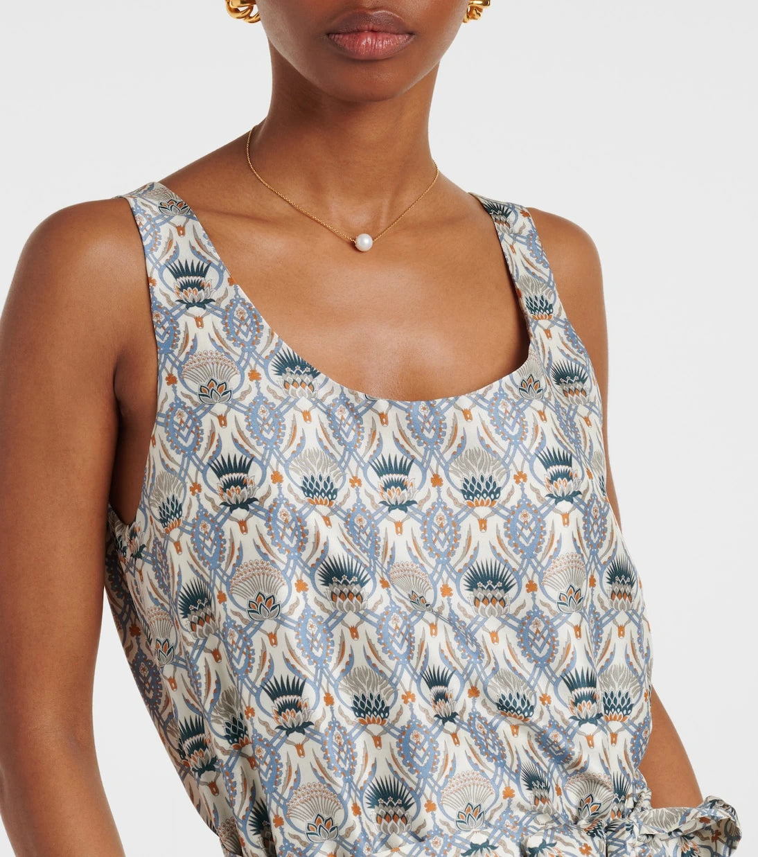 Loro Piana - Nadia printed silk shantung jumpsuit