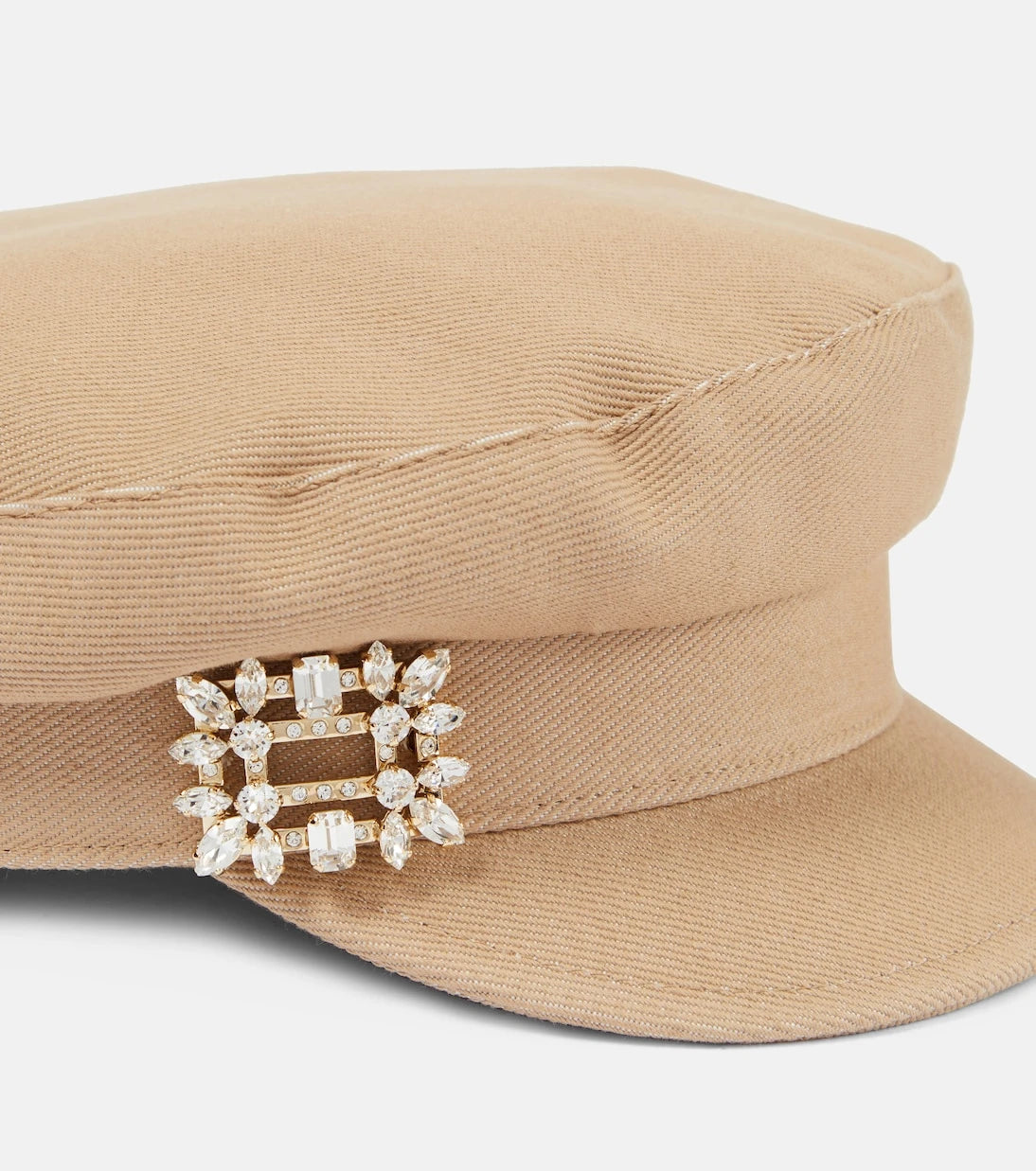 Roger Vivier - Broche Vivier denim newsboy cap