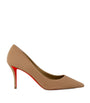 Christian Louboutin Beige Miss Z Velour Pumps 80