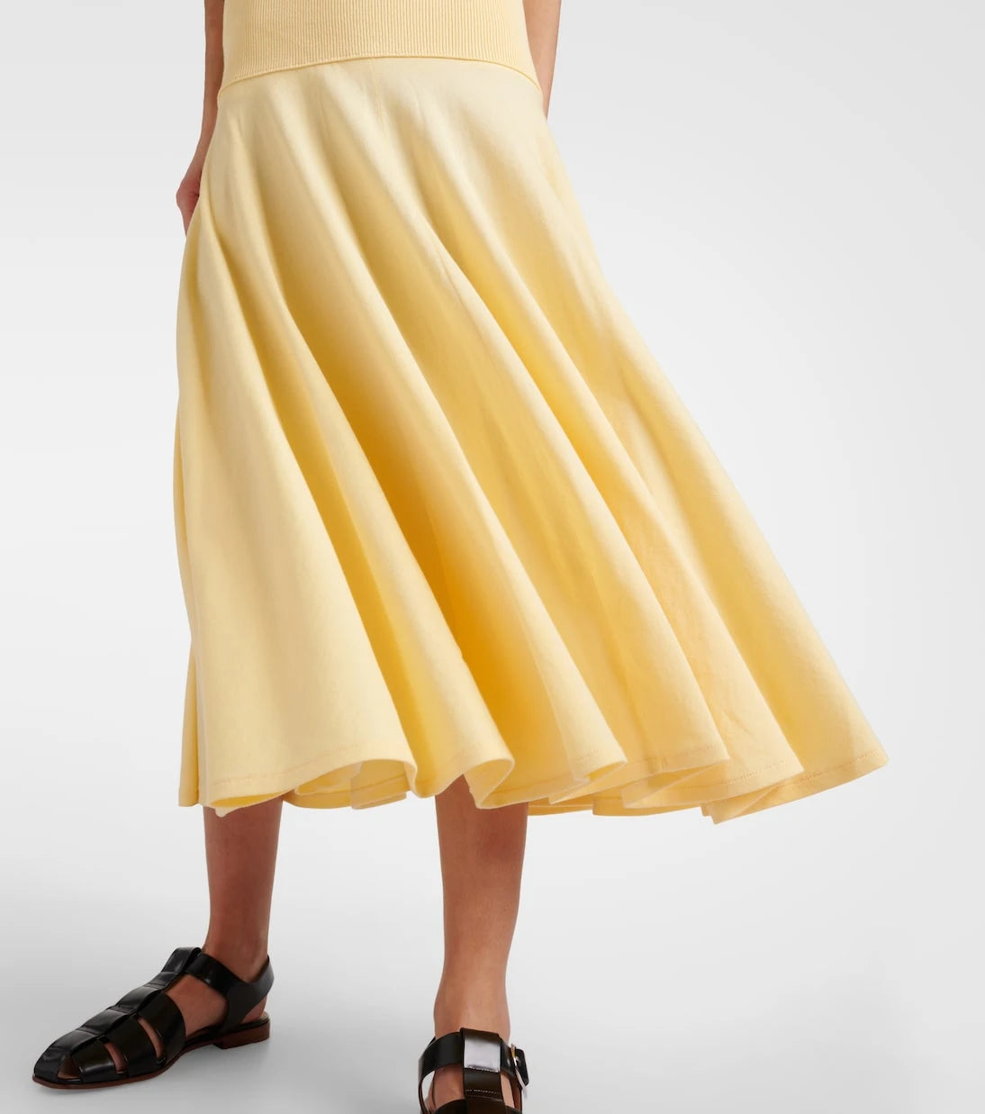 Plan C - Pleated knit midi skirt