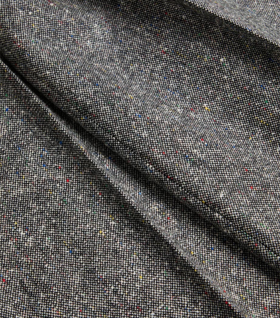 Valentino White Wool-Blend Speckled Wide-Leg Trousers