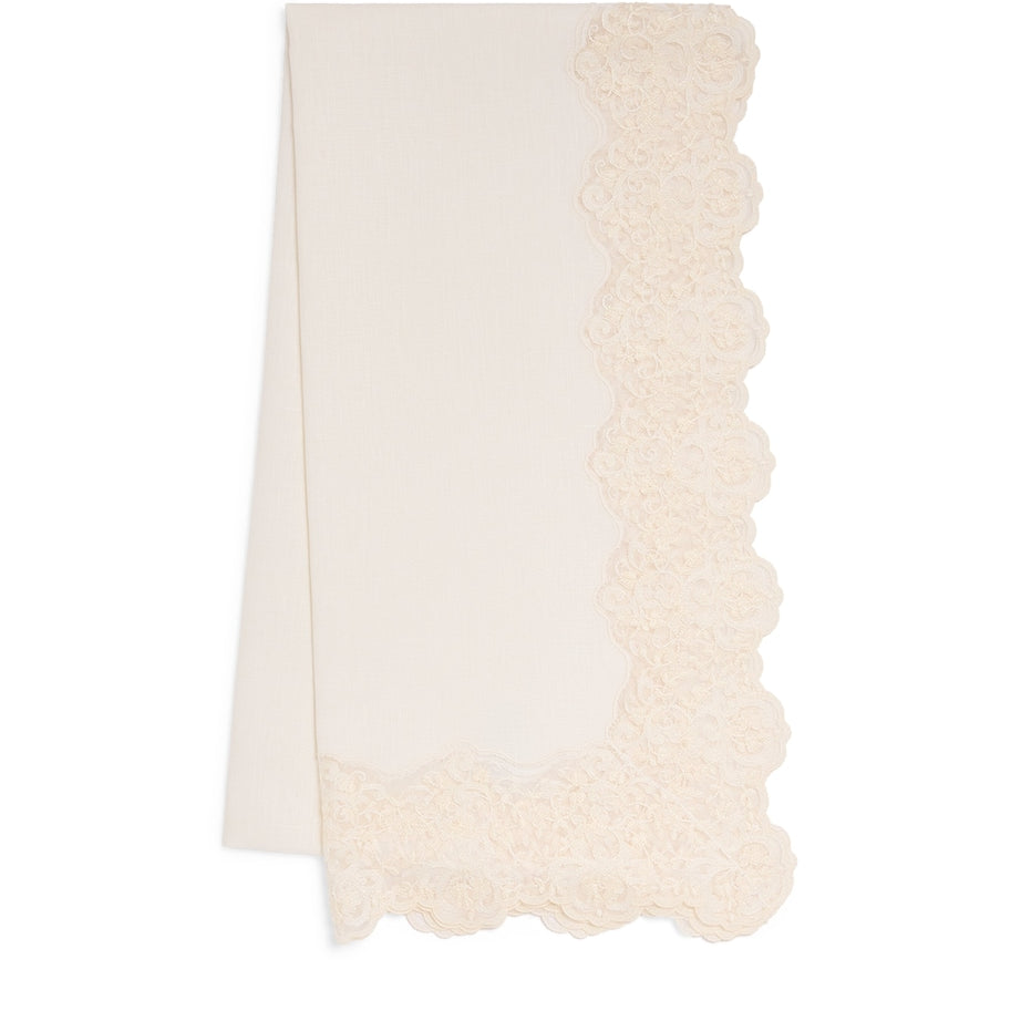 Dea Linen Lace-Trim Elite Table Runner (50cm x 210)