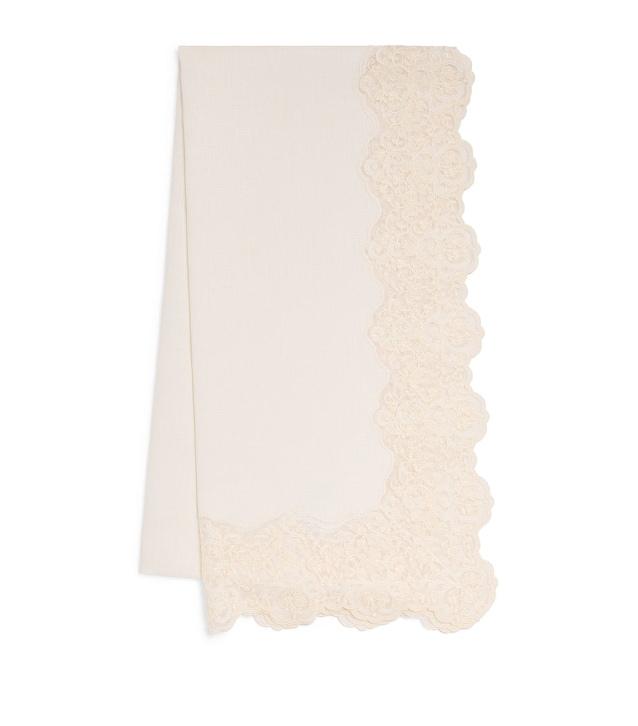Dea Linen Lace-Trim Elite Table Runner (50cm x 210)