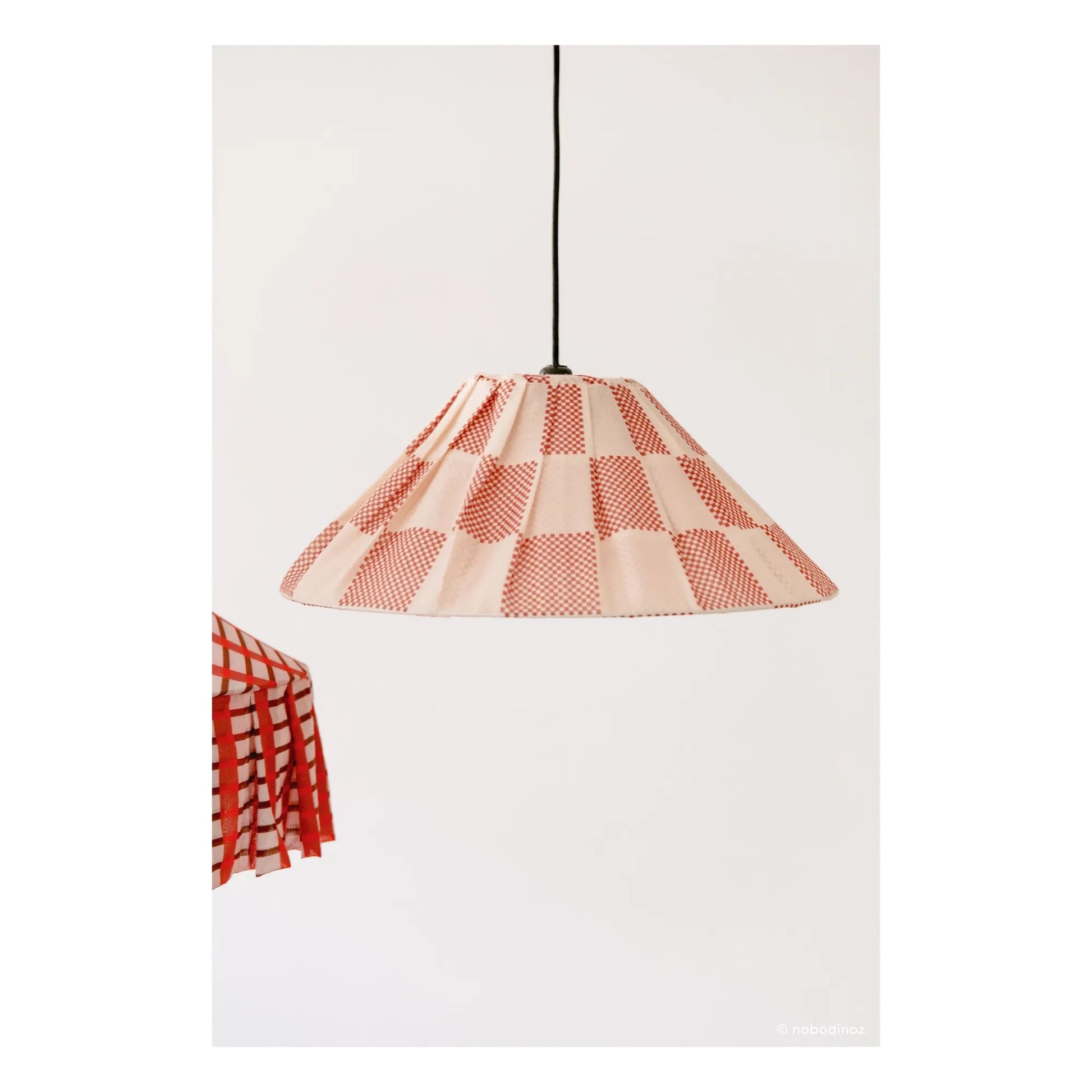 Nobodinoz - Ava Checks lampshade | Red
