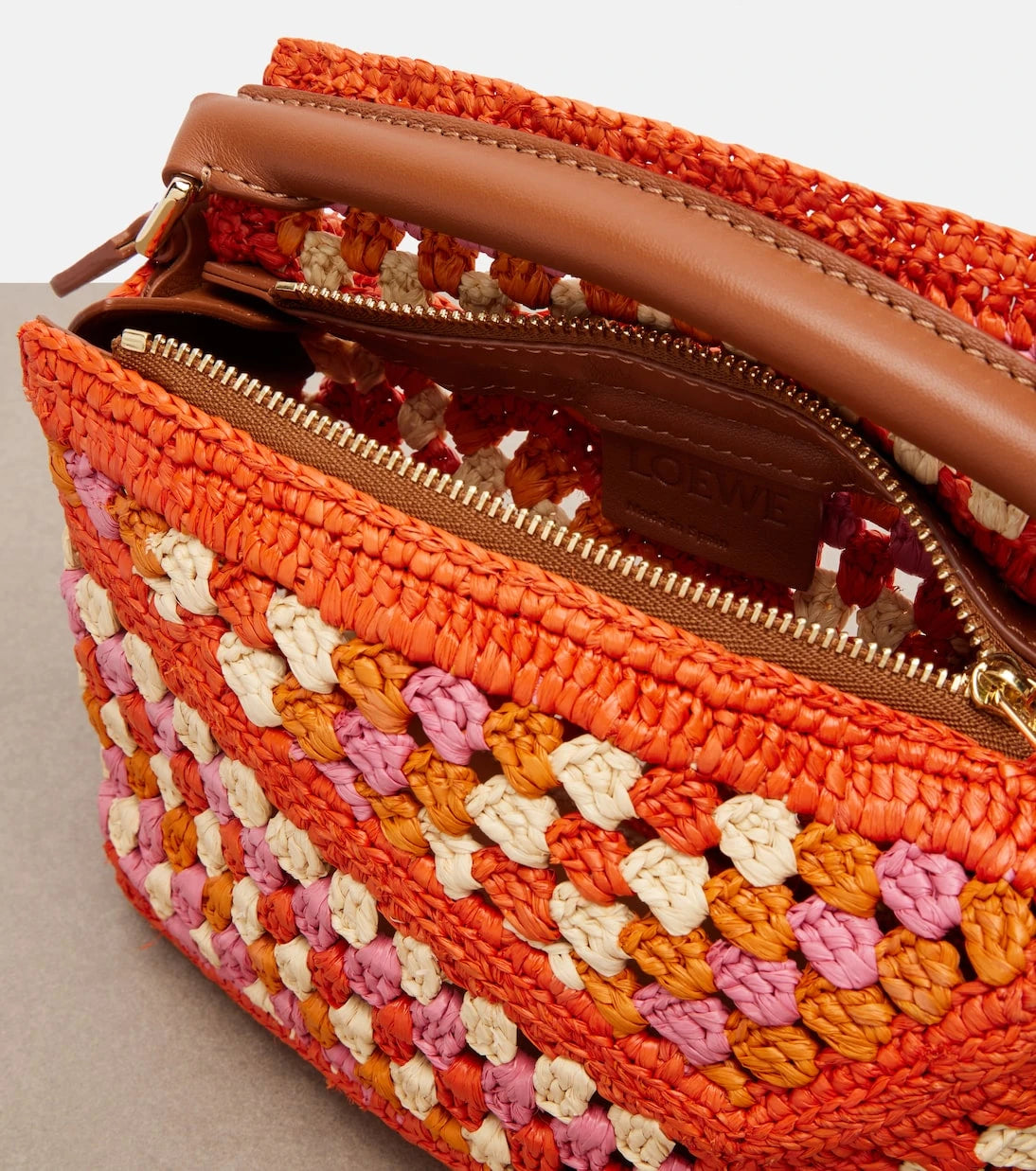 Loewe - Paula's Ibiza Puzzle Mini raffia top-handle bag