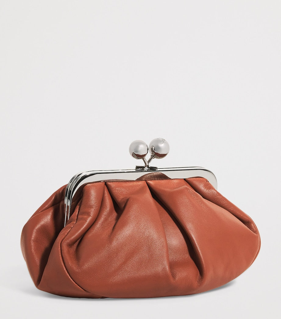 Weekend Max Mara Red Small Leather Pasticcino Clutch Bag