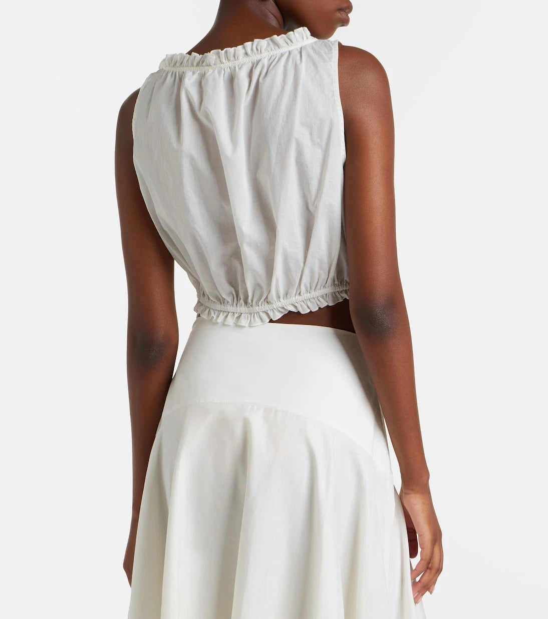 Staud - Sicilia lace-trimmed cotton voile top