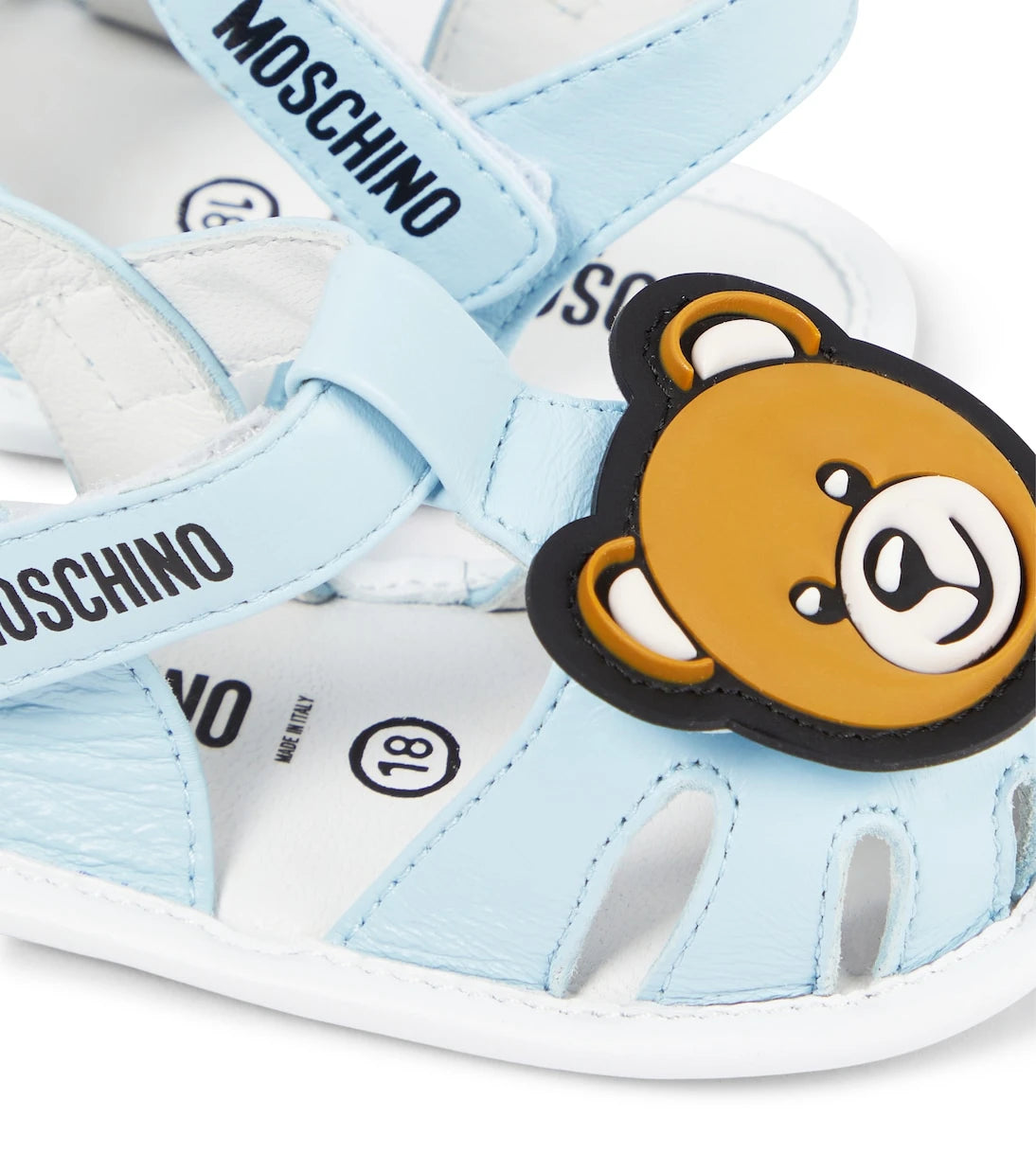 Moschino Kids - صندل جلد تيدي بير للرضع
