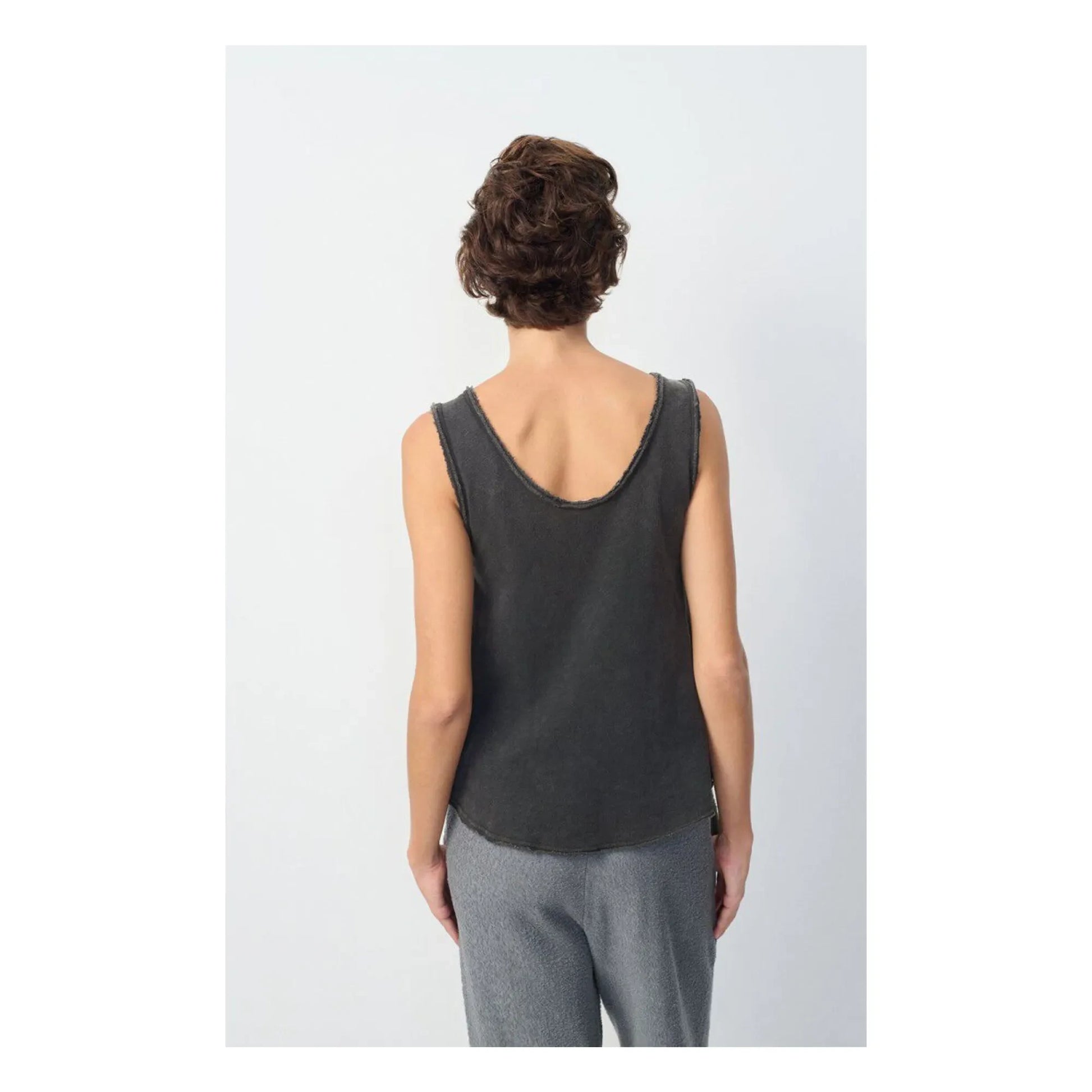 American Vintage - U-neck tank top Sonoma | Black