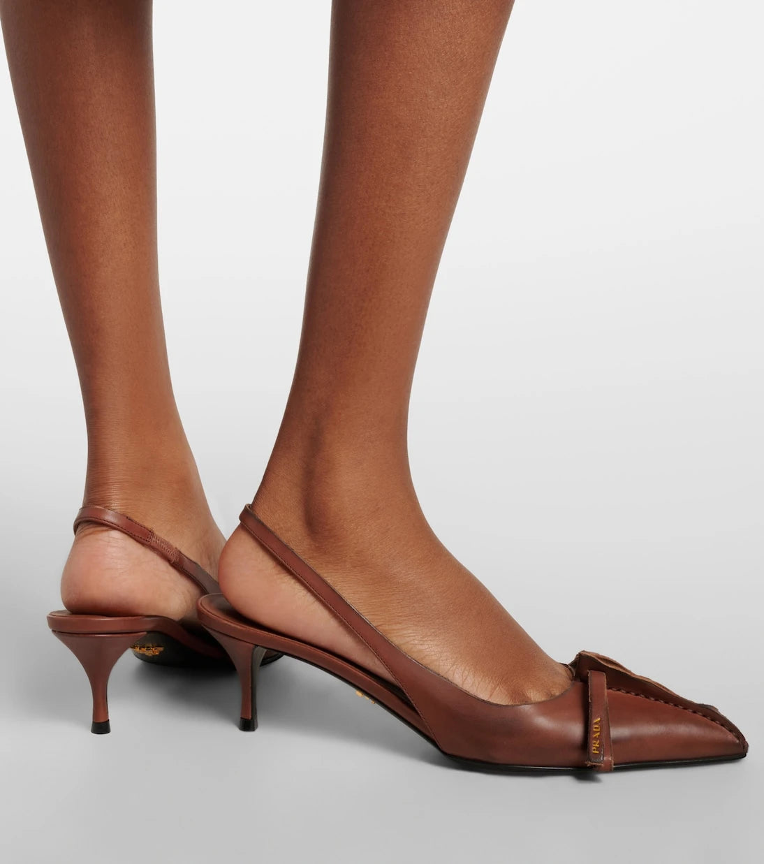 Prada - Leather slingback pumps