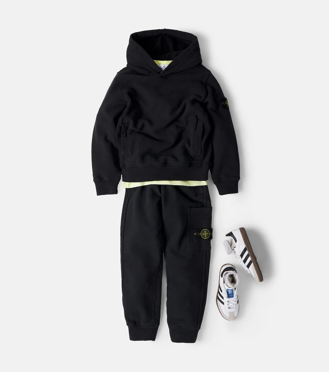 Stone Island Junior - Compass cotton jersey hoodie