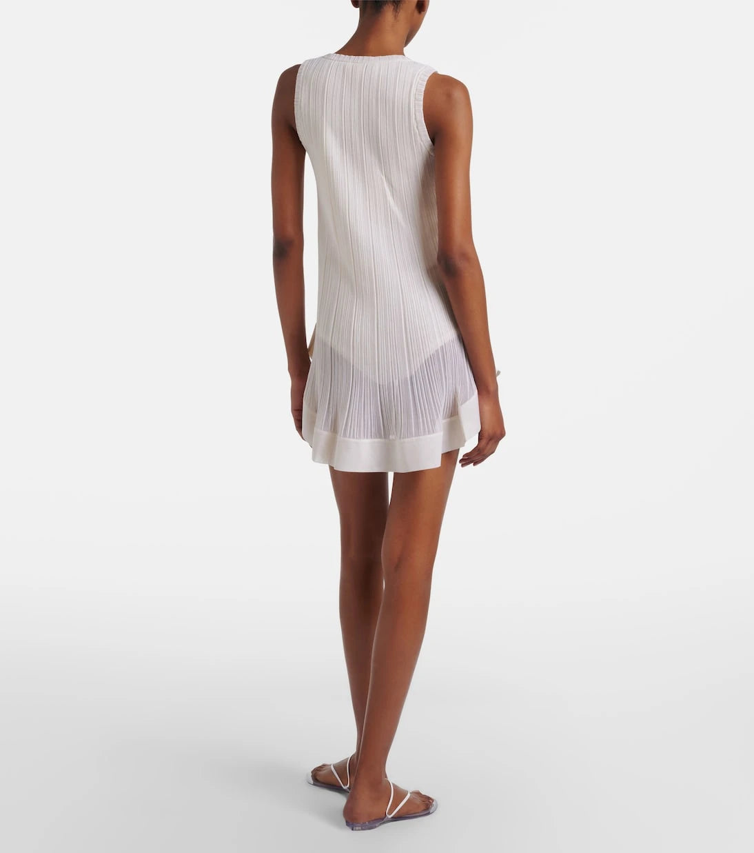 Alaïa - Pleated silk minidress