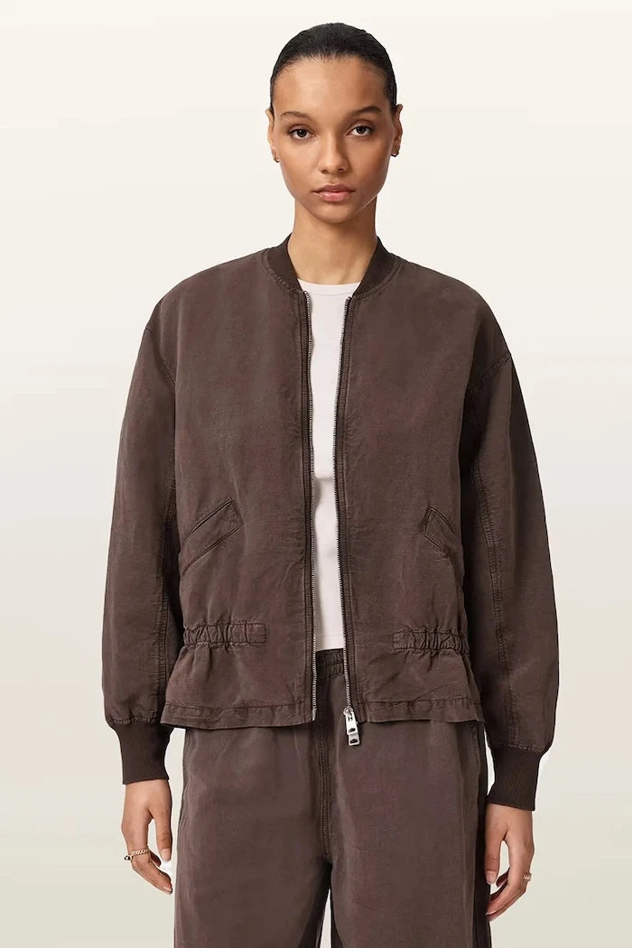 AllSaints яке бомбър дамско с лен SOFI