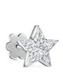 White Gold Invisible Set Diamond Star Threaded Stud Earring (9mm)
