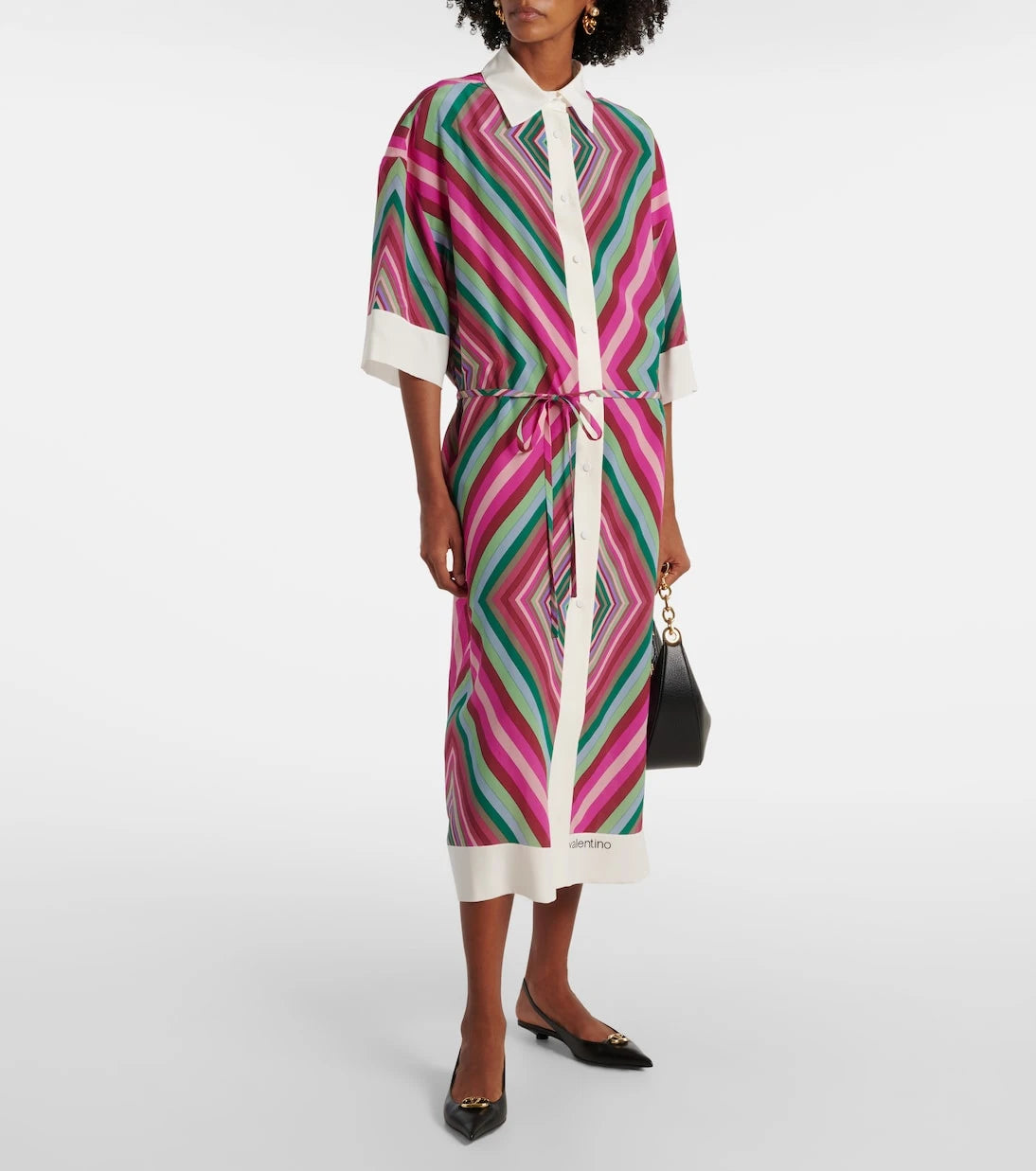 Valentino - Rhombus 75 silk shirt dress