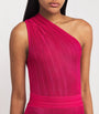 VALENTI Pink Knitted One-Shoulder Maxi Dress