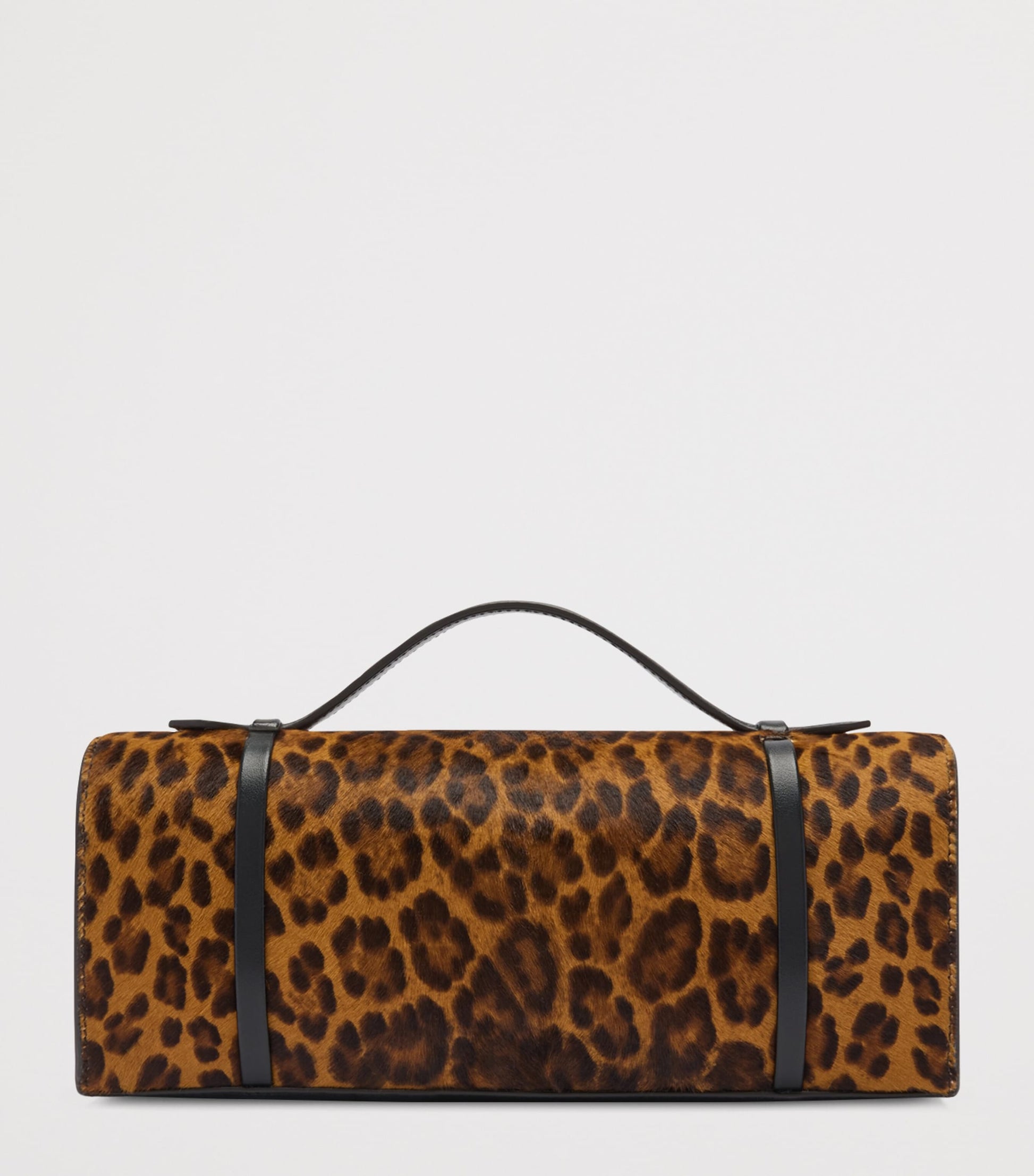 Malone Souliers Brown Leopard Calf Hair May Clutch Bag
