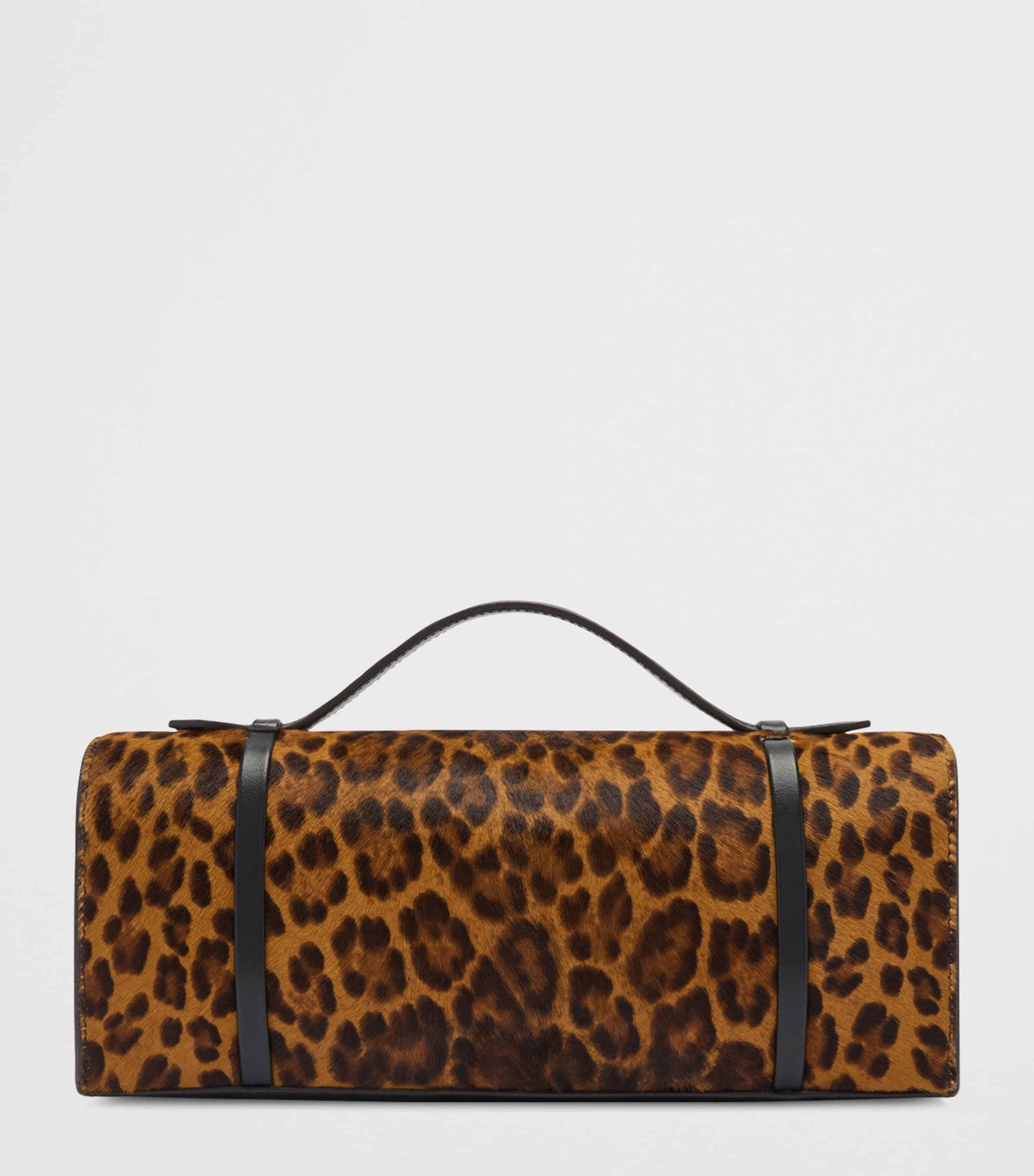 Malone Souliers Brown Leopard Calf Hair May Clutch Bag