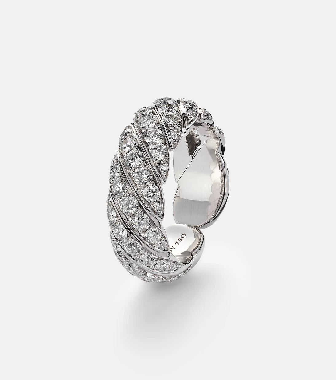 David Yurman - Sculpted Cable 18kt white gold ring with diamonds
