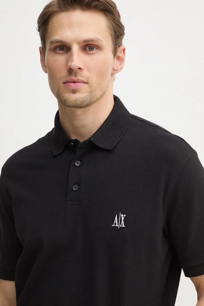 Памучна тениска с яка Armani Exchange
